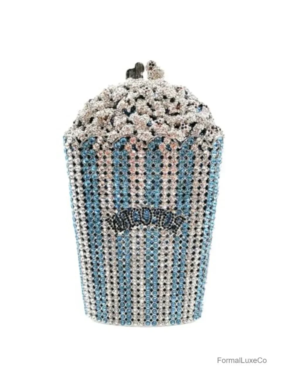 Mini Popcorn Crystal Clutch Bag Faux Leather Evening Handbag Rhinestone Prom